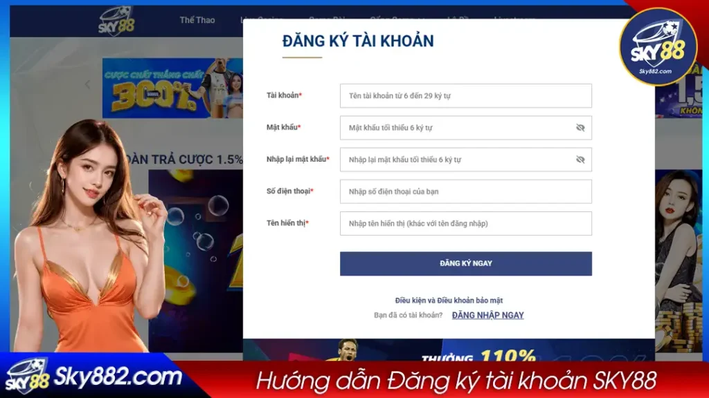 Hướng dẫn Đăng ký tài khoản SKY88